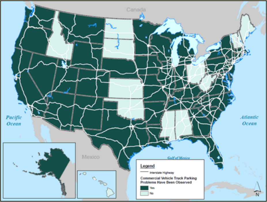 States Reporting Truck Parking Problems